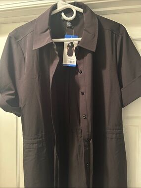 H by Halston Black dress Short-Sleeve Shirt